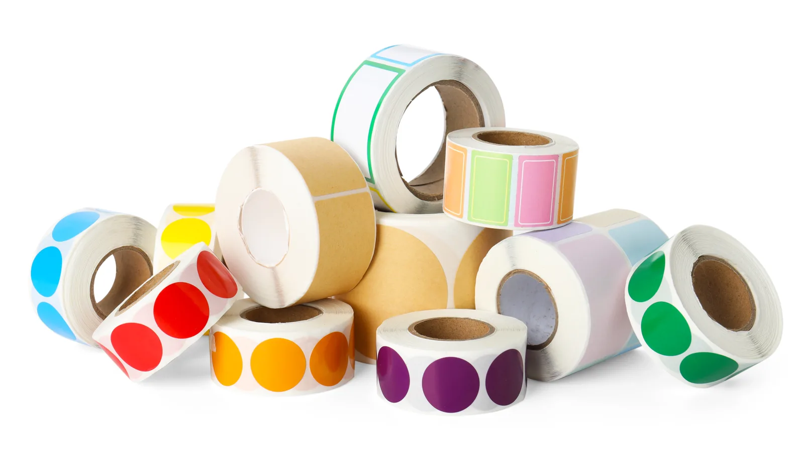 Colour-coded label rolls for cosmetics and personal care packaging